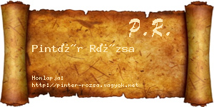 Pintér Rózsa névjegykártya